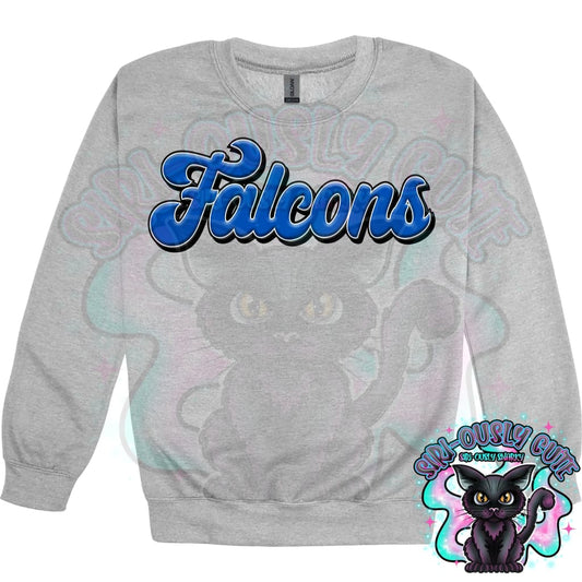 Faux 3D Puff Falcons Royal Blue Mascot