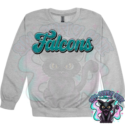 Faux 3D Puff Falcons Teal Mascot