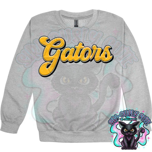 Faux 3D Puff Gators Athletic Gold Mascot