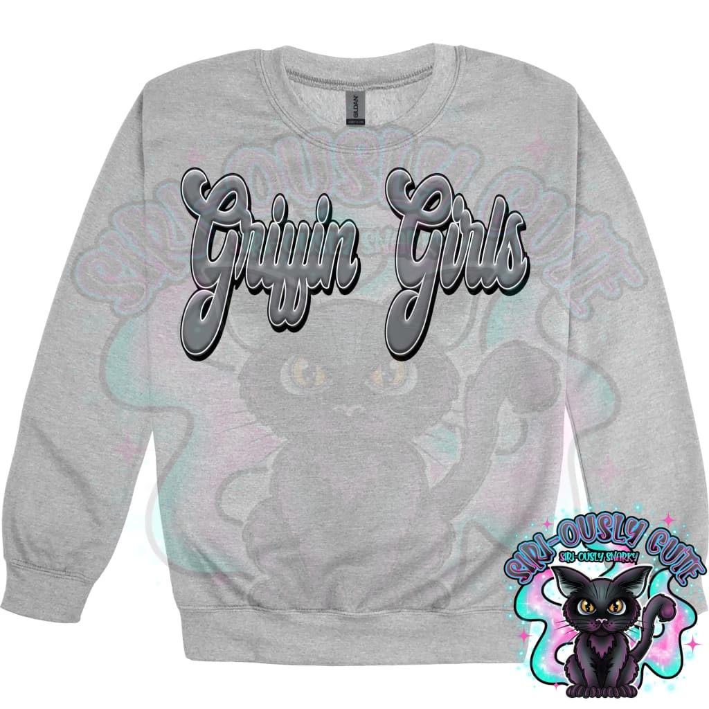 Faux 3D Puff Griffin Girls Gray Mascot
