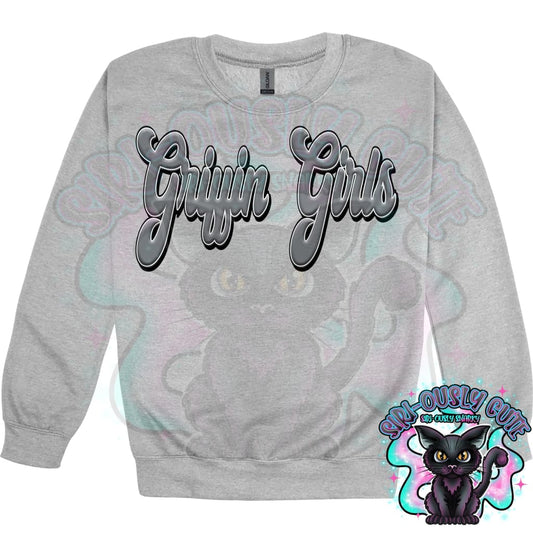 Faux 3D Puff Griffin Girls Gray Mascot
