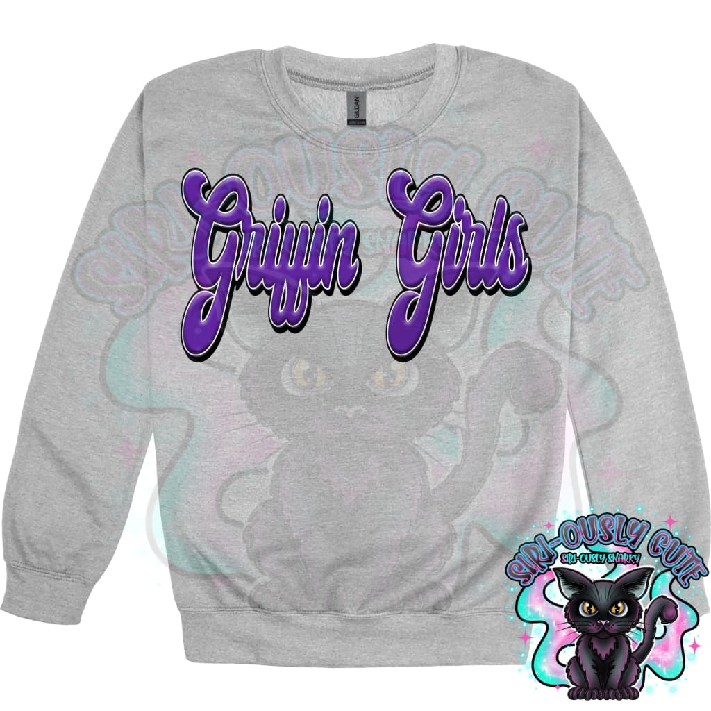Faux 3D Puff Griffin Girls Purple Mascot