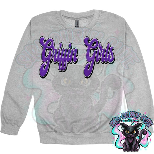Faux 3D Puff Griffin Girls Purple Mascot