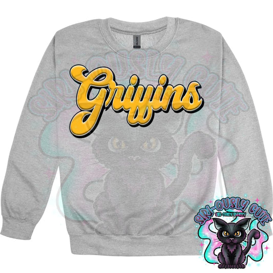 Faux 3D Puff Griffins Athletic Gold Mascot