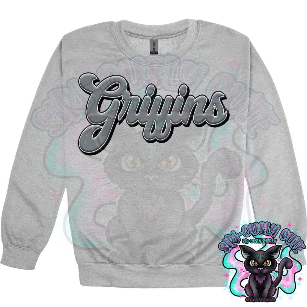 Faux 3D Puff Griffins Gray Mascot