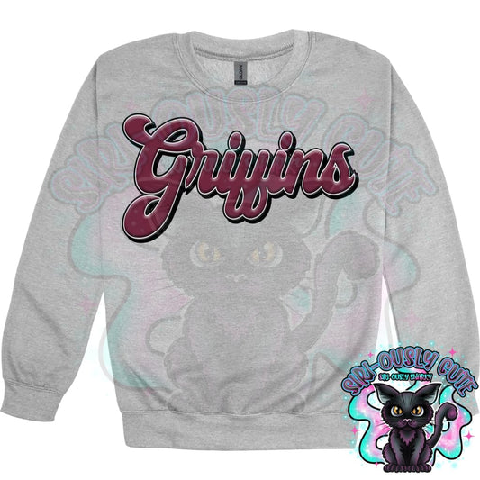 Faux 3D Puff Griffins Maroon Mascot