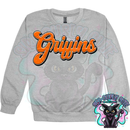 Faux 3D Puff Griffins Orange Mascot