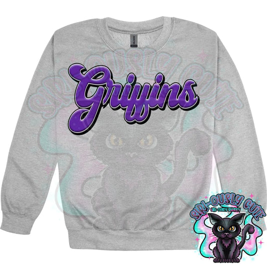 Faux 3D Puff Griffins Purple Mascot