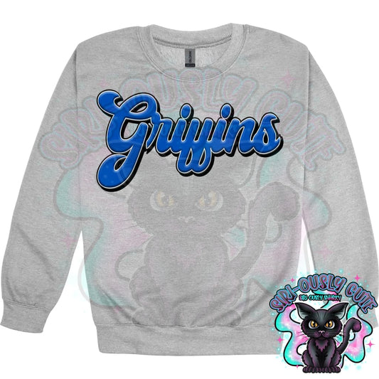 Faux 3D Puff Griffins Royal Blue Mascot