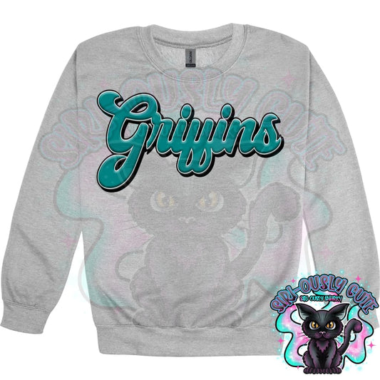 Faux 3D Puff Griffins Teal Mascot