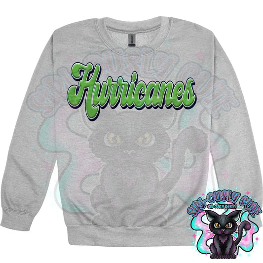 Faux 3D Puff Hurricanes Navy Apple Green Mascot