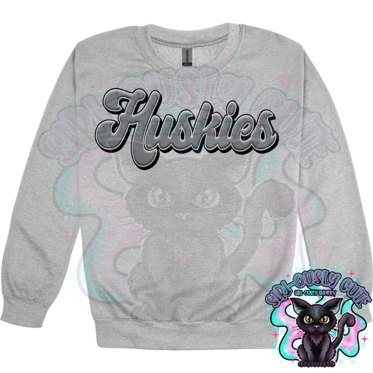 Faux 3D Puff Huskies Gray Mascot