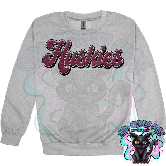 Faux 3D Puff Huskies Maroon Mascot