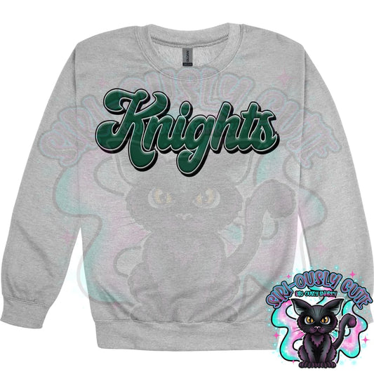 Faux 3D Puff Knights Dark Green Mascot