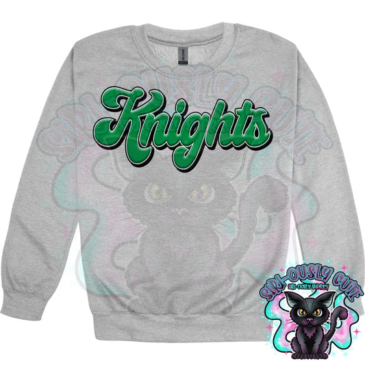 Faux 3D Puff Knights Kelly Green Mascot