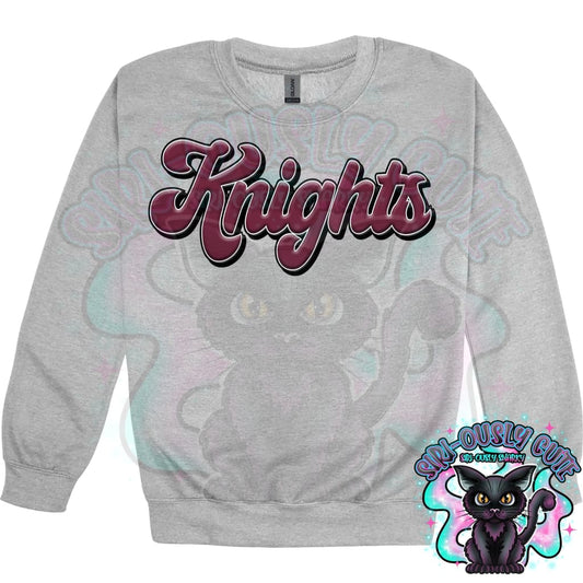 Faux 3D Puff Knights Maroon Mascot