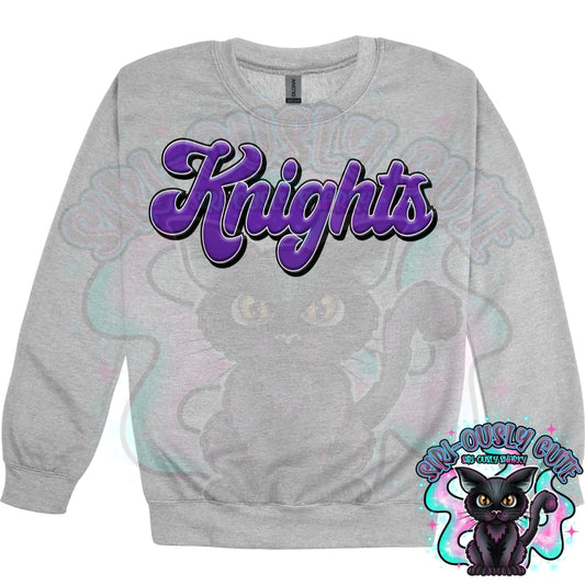 Faux 3D Puff Knights Purple Mascot