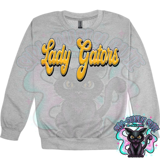 Faux 3D Puff Lady Gators Athletic Gold Mascot