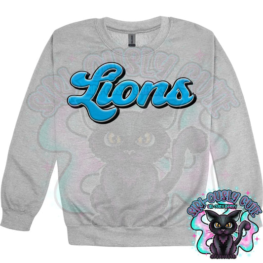 Faux 3D Puff Lions Columbia Blue Mascot