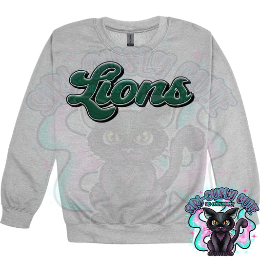 Faux 3D Puff Lions Dark Green Mascot