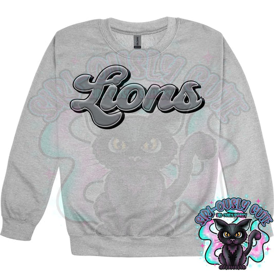 Faux 3D Puff Lions Gray Mascot