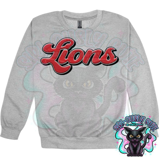 Faux 3D Puff Lions Red Mascot