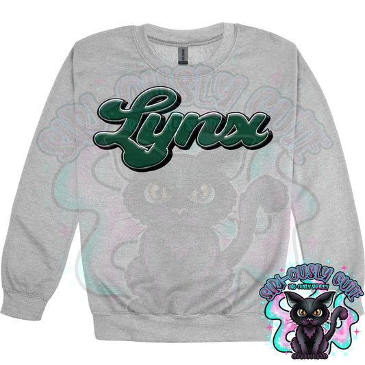Faux 3D Puff Lynx Dark Green Mascot