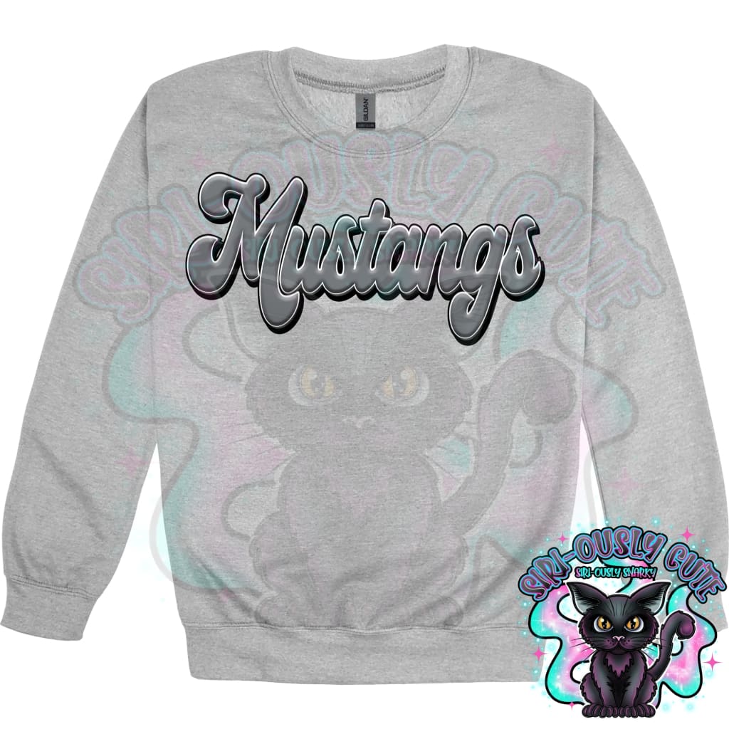 Faux 3D Puff Mustangs Gray Mascot