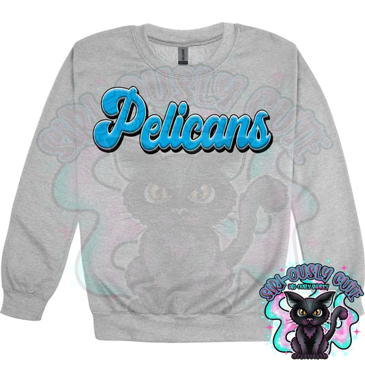 Faux 3D Puff Pelicans Columbia Blue Mascot