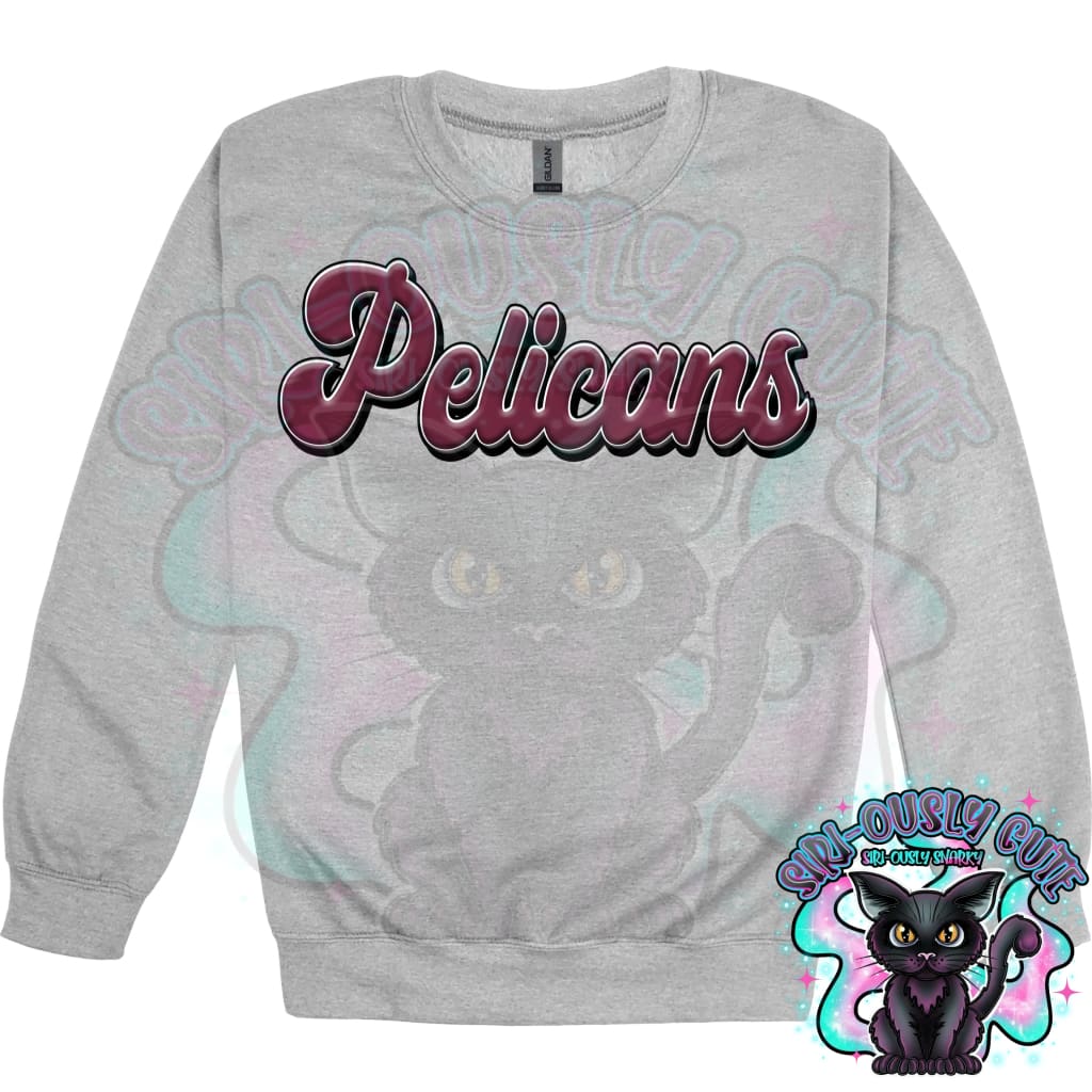 Faux 3D Puff Pelicans Maroon Mascot