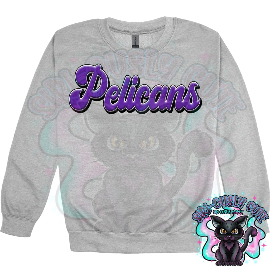 Faux 3D Puff Pelicans Purple Mascot