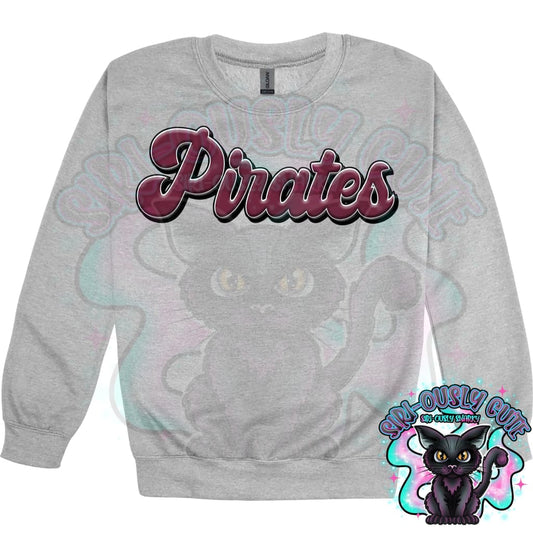 Faux 3D Puff Pirates Maroon Mascot