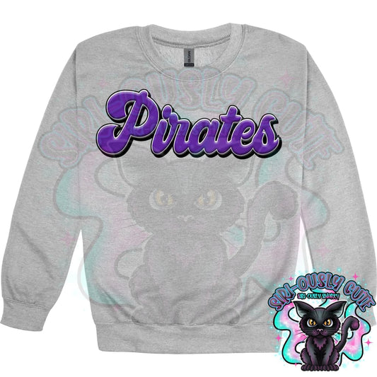 Faux 3D Puff Pirates Purple Mascot