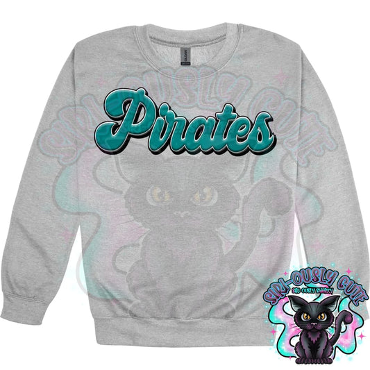 Faux 3D Puff Pirates Teal Mascot