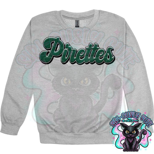 Faux 3D Puff Pirettes Dark Green Mascot