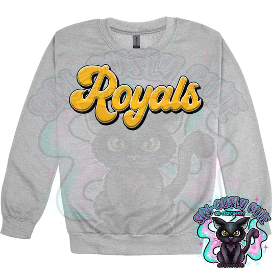 Faux 3D Puff Royals Athletic Gold Mascot
