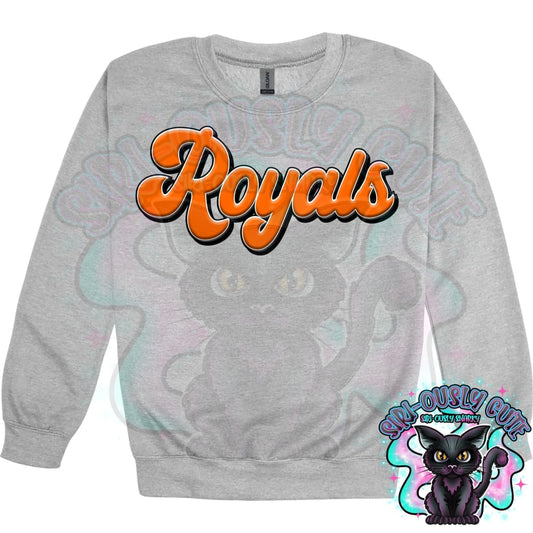 Faux 3D Puff Royals Orange Mascot