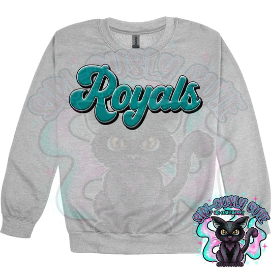 Faux 3D Puff Royals Teal Mascot