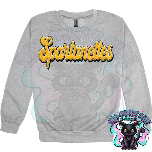 Faux 3D Puff Spartanettes Athletic Gold Mascot