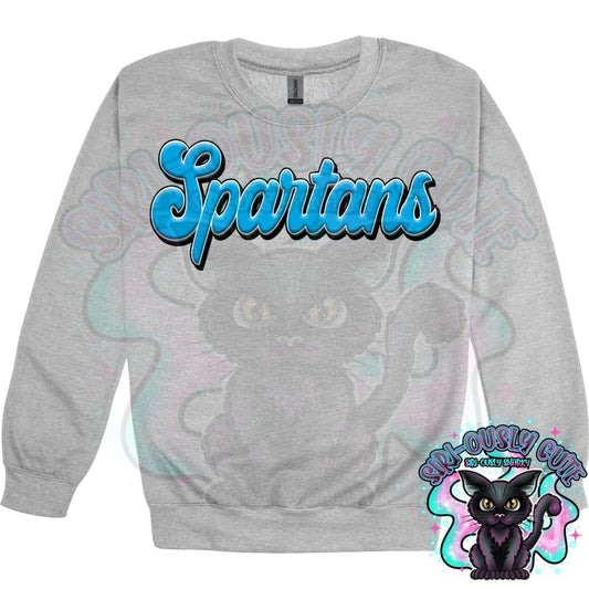 Faux 3D Puff Spartans Columbia Blue Mascot