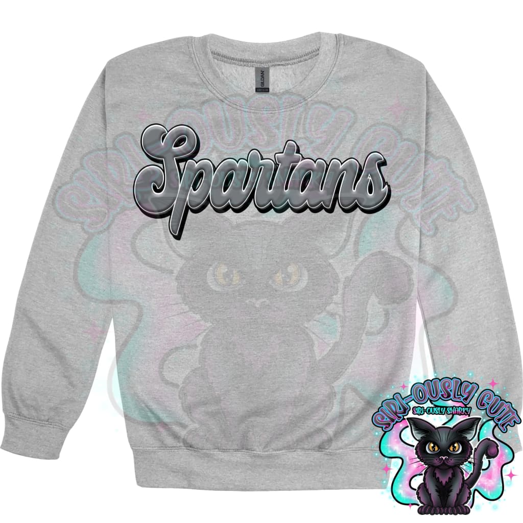 Faux 3D Puff Spartans Gray Mascot