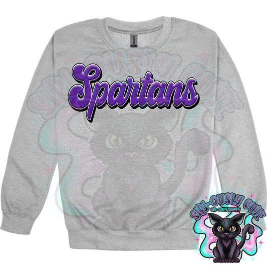 Faux 3D Puff Spartans Purple Mascot