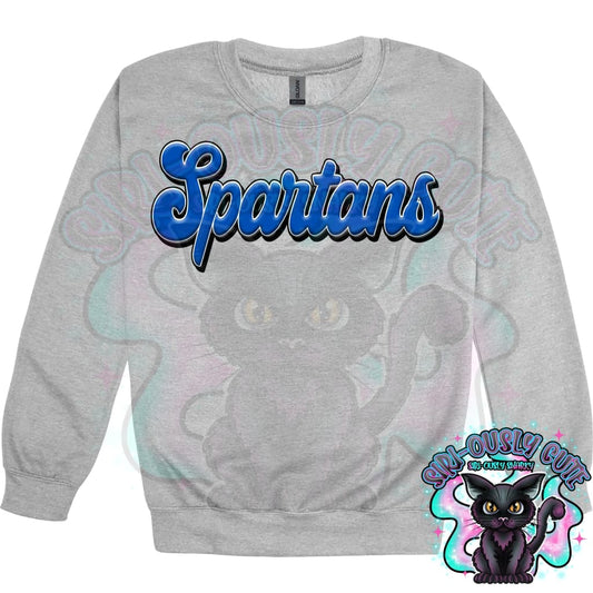 Faux 3D Puff Spartans Royal Blue Mascot