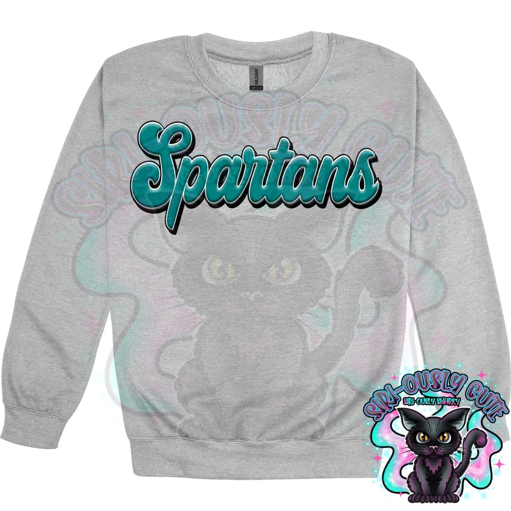 Faux 3D Puff Spartans Teal Mascot