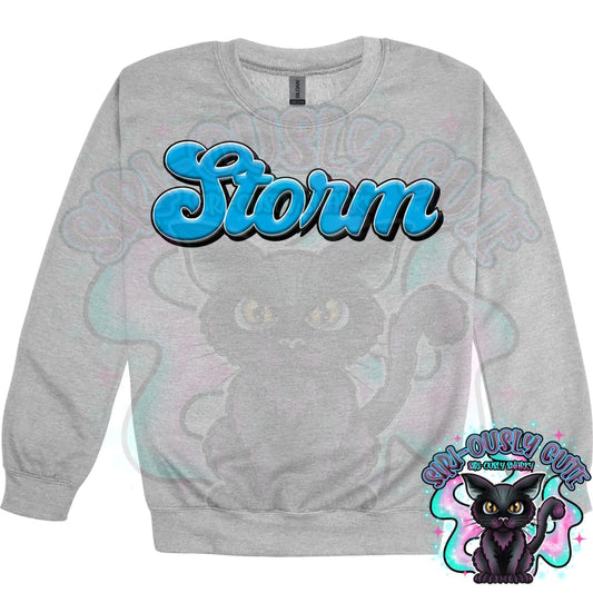 Faux 3D Puff Storm Columbia Blue Mascot