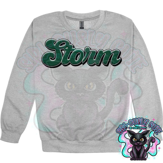 Faux 3D Puff Storm Dark Green Mascot