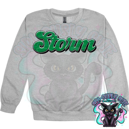Faux 3D Puff Storm Kelly Green Mascot