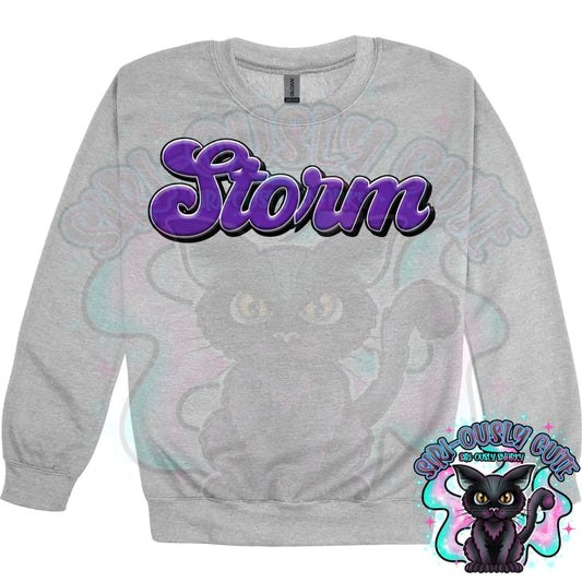 Faux 3D Puff Storm Purple Mascot
