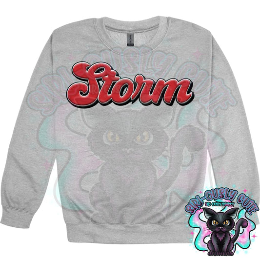 Faux 3D Puff Storm Red Mascot