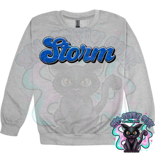 Faux 3D Puff Storm Royal Blue Mascot
